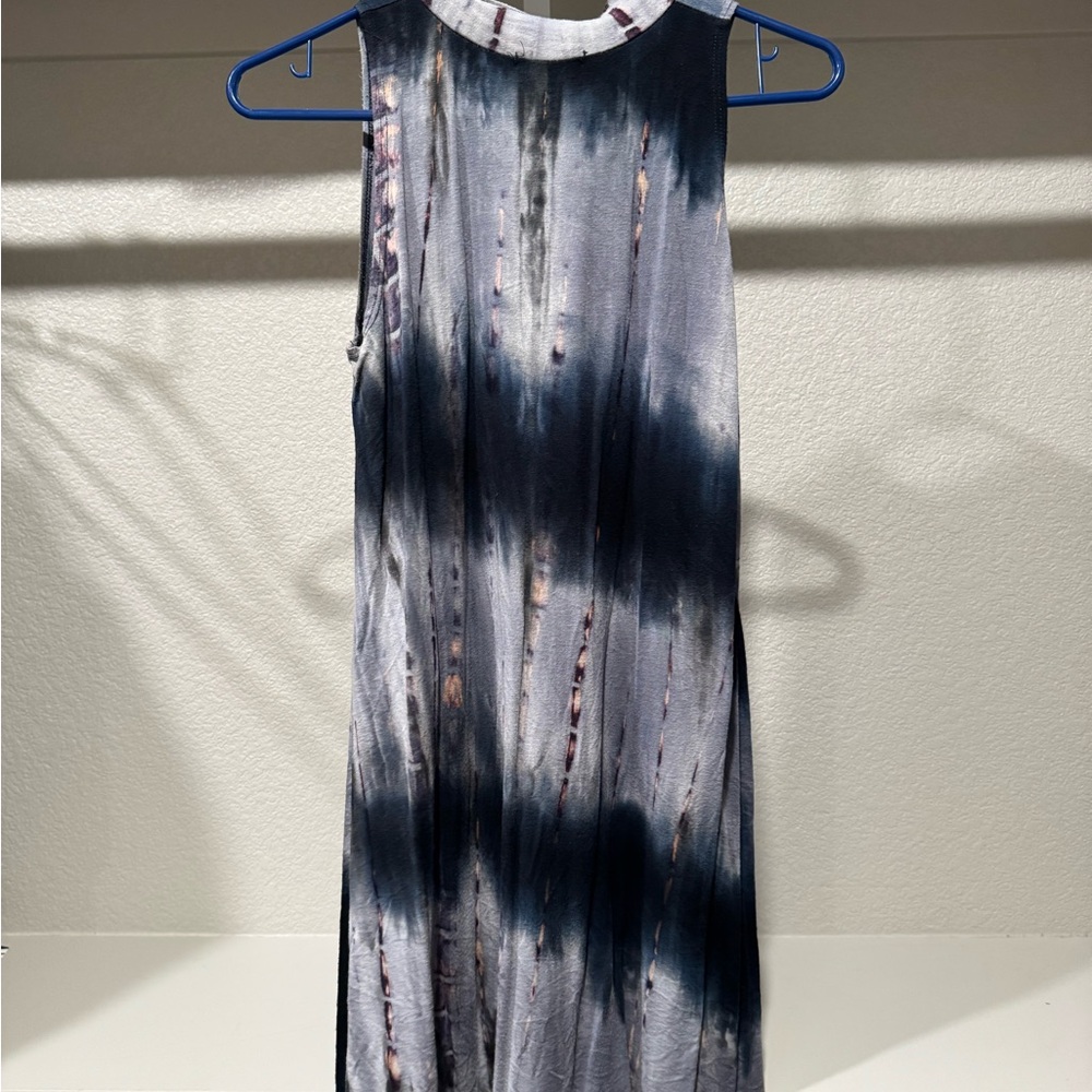 Ginger G Black and Gray Tie-Dye Maxi Dress